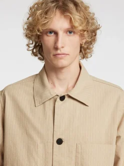 Harki Kortærmet Overshirt, Weathered Teak W. Coconut Milk, M