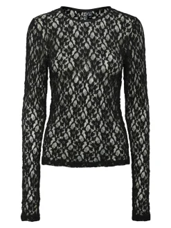 Hazel Lace Bluse, Black, XS