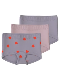 Hearts 3-pak Hipsters, Lavender Gray, 86 cm