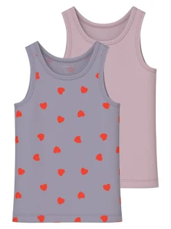 Hearts 2-pak Undertrøjer, Lavender Gray, 86 cm