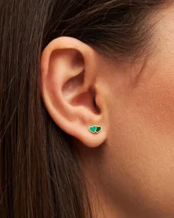 2Hearts Ørering, Green/Light Green