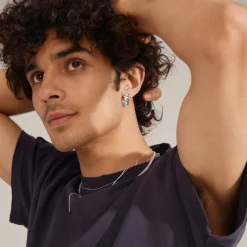 Heli Crystal Hoops, Silver Plated