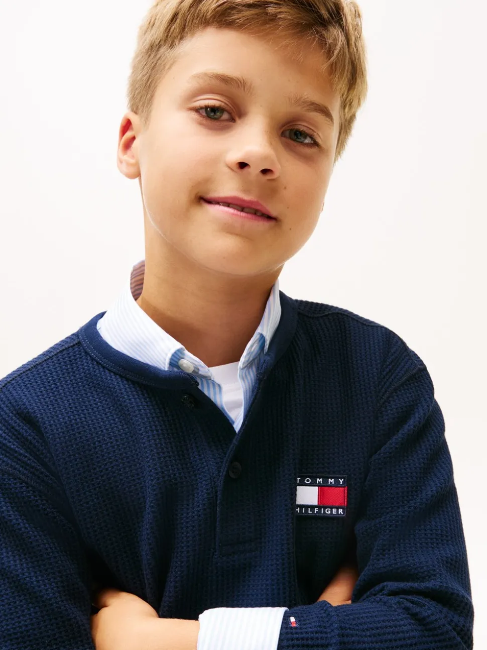 Heritage Henley Bluse, Dark Night Navy, 164 cm