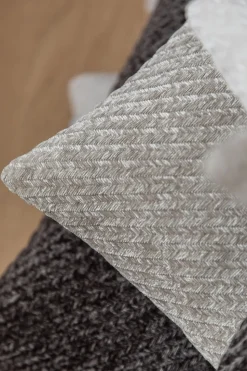 Herringbone Pude, Cloudy Grey, 45x45 cm