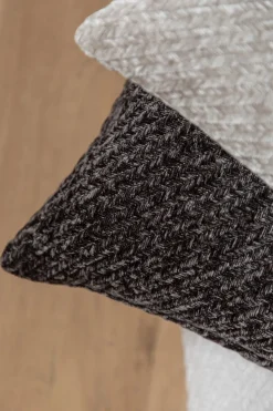 Herringbone Pude, Cloudy Grey, 45x45 cm