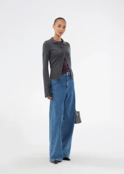 HirokiMD Cardigan, Dark Grey Melange, L