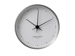 HK Vægur, Hvid/Stål, Ø10 cm