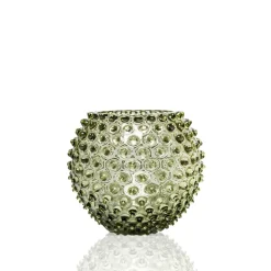 Hobnail Globe Vase, Oliven, 18 cm