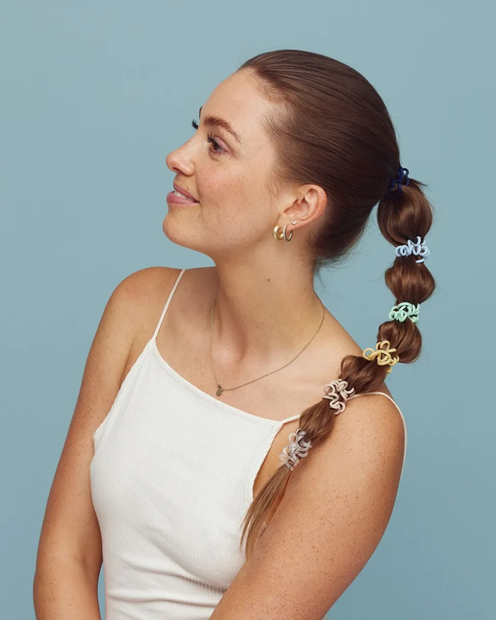 Hold On Tight Hair Rings 6-Pack, Blue/Green