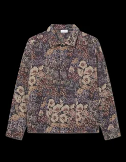 Hugh Jacquard Overshirt, Black, M