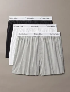 Icon Cotton Stretch 3-pak Boxers, Black/White/Grey Heather, XL