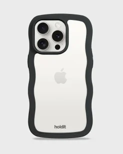 Iphone 14 Pro Max Transparent Wavy Cover, Black/Transparent