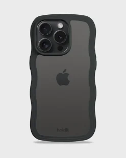 Iphone 14 Pro Max Transparent Wavy Cover, Black/Transparent