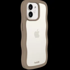 Iphone 12/12 Pro Transparent Wavy Cover, Mocha Brown/Transparent