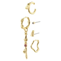 Irene 5-pak Øreringe, Gold Plated