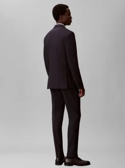 Italian Wool Blend Slim Blazer, Dark Sapphire, 56