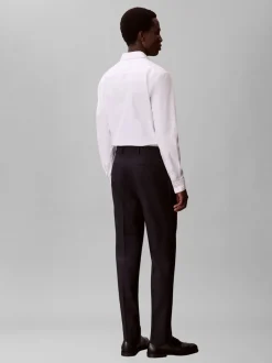 Italian Wool Blend Slim Habitbukser, Dark Sapphire, 56