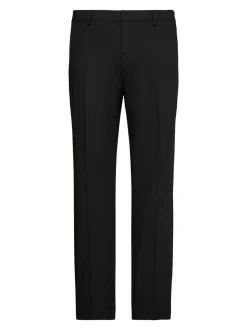 Italian Wool Blend Slim Habitbukser, Black, 56