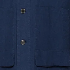 Jack Linen Overshirt, Blue Captain, XXL