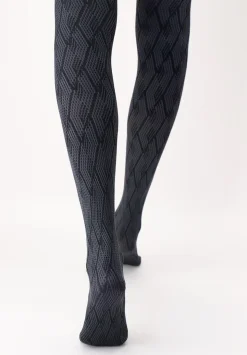 Jacquard Design 60 Strømpebukser, Grey, S/M