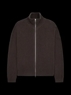 Jass Woll Zip Cardigan, Brown, M