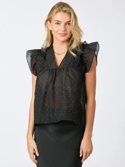Jayla Bedazzled Top, Black, 36