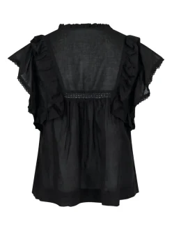 Jayla S Voile Bluse, Black, 34
