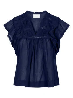 Jayla S Voile Bluse, Navy, 38