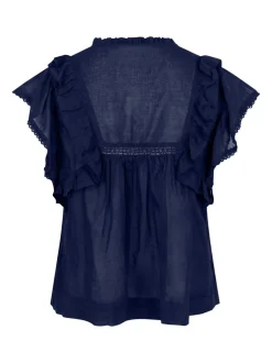 Jayla S Voile Bluse, Navy, 38