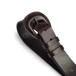 Jeans Læderbælte, Dark Brown, 85 cm