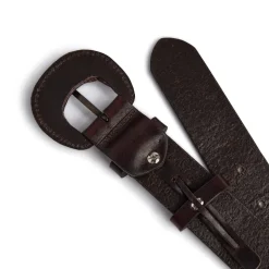 Jeans Læderbælte, Dark Brown, 85 cm