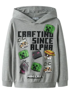 Jet Minecraft Sweatshirt, Grey Melange, 134-140 cm