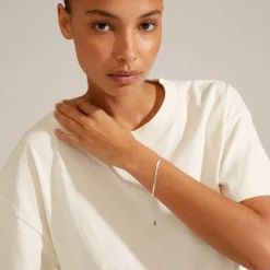 Joanna Flat Snake Chain Armbånd, Sølv, 16 cm