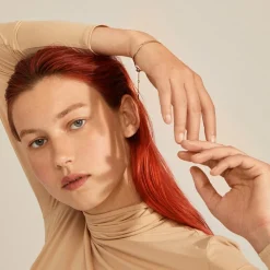 Joanna Flat Snake Chain Armbånd, Guld, 16 cm