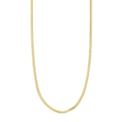 Joanna Flat Snake Chain Halskæde, Guld, 40 cm