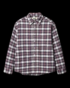 Jong Em Check Overshirt, Red Check, L