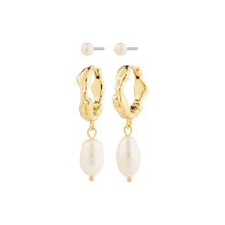 Jonne 2-pak Øreringe, Gold Plated