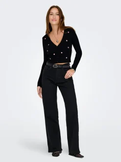 Juicy Højtaljede Jeans, Black Denim, W29/L32