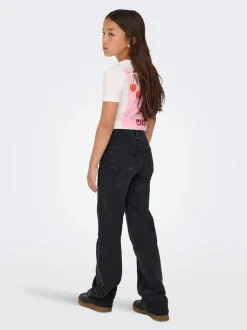 Juicy Rhinestone Wide Leg Jeans, Washed Black Rhinestones, 152 cm