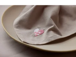 Julehjerte 4-pak Stofserviet, Rose, 40x40 cm