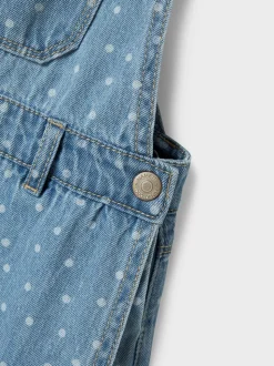 Juliana Denim Overall Shorts, Light Blue Denim, 110 cm