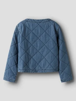 Juliette Quilt Denimjakke, Dark Blue Denim, 164 cm