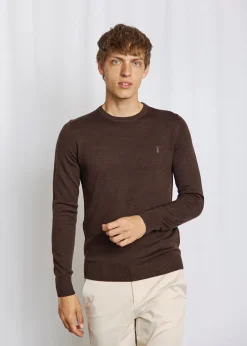 Jupiter Regular Fit Striktrøje, Dark Brown, L