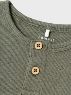 Kab Langærmet T-shirt, Dusty Olive, 98 cm