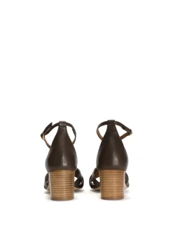 Kaia Højhælede Sandaler, Dark Brown, 38