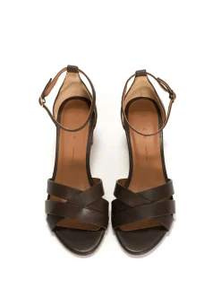 Kaia Højhælede Sandaler, Dark Brown, 38