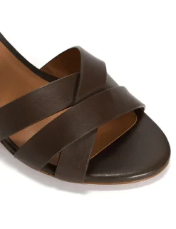 Kaia Højhælede Sandaler, Dark Brown, 38