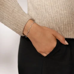 Kariana Waves Armbånd, Silver, 16+3 cm