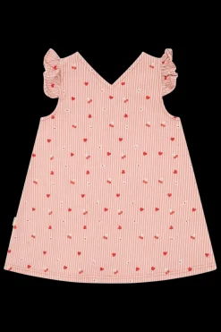 Karoline Stripes Kjole, Sorbet, 128 cm