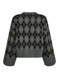 Kick Check Knit Striktrøje, Antracit, 38